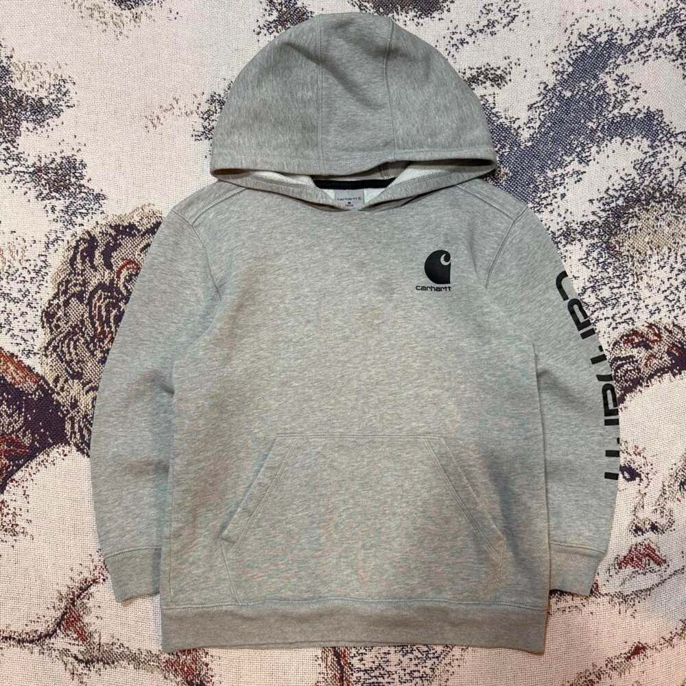 Carhartt Heather Grey Pullover Hoodie Youth Medium 10/12